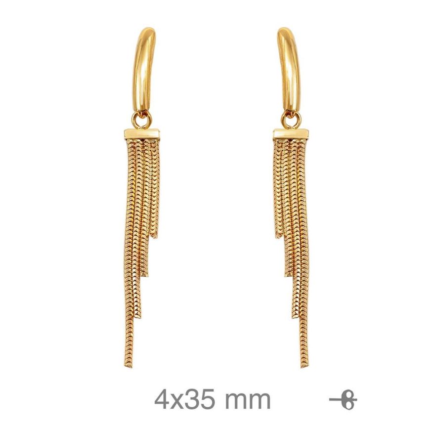 Foto de Pendientes de oro amarillo 18kt colas de topo colgantes