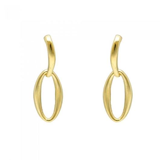 Picture of Pendientes ovales de oro amarillo 18kt