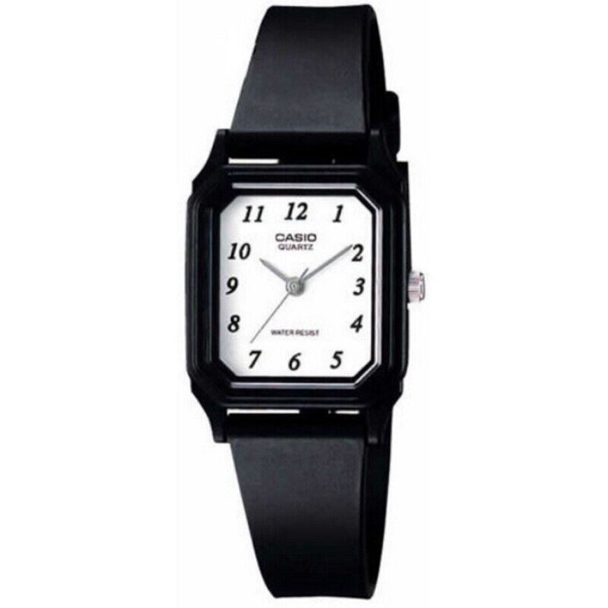 Foto de Reloj mujer negro con esfera blanca rectangular