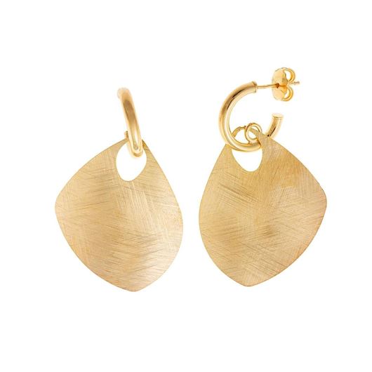 Picture of Pendientes Bamboo plata chapado dorado aro triangulo redondeado