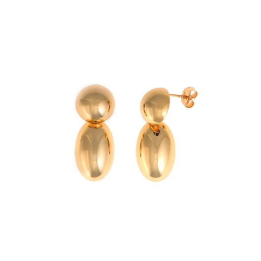 Picture of Pendientes Electra plata chapado dorado circulo y ovalo