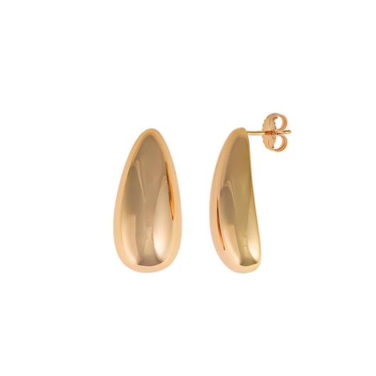 Picture of Pendientes Electra plata chapado dorado pera liso