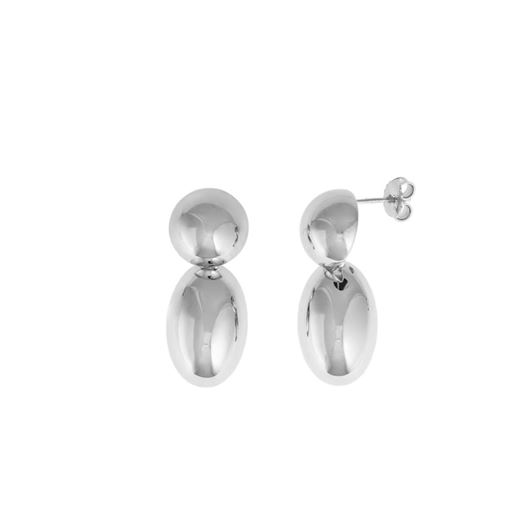 Picture of Pendientes Electra plata rodio circulo y ovalo liso