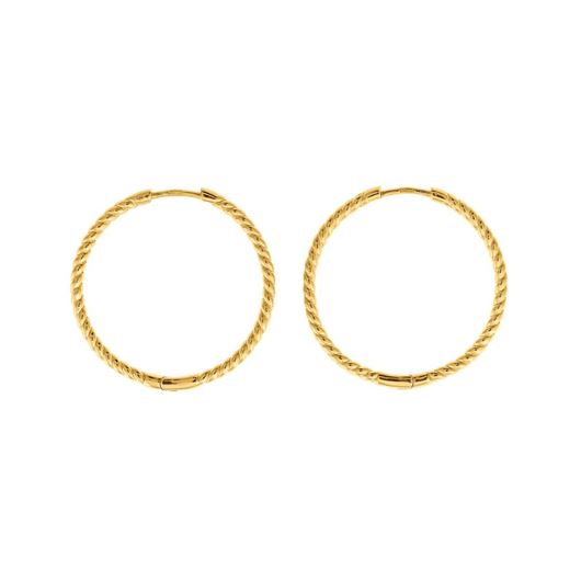 Foto de Pendientes Hoops plata chapado dorado aro gallonado