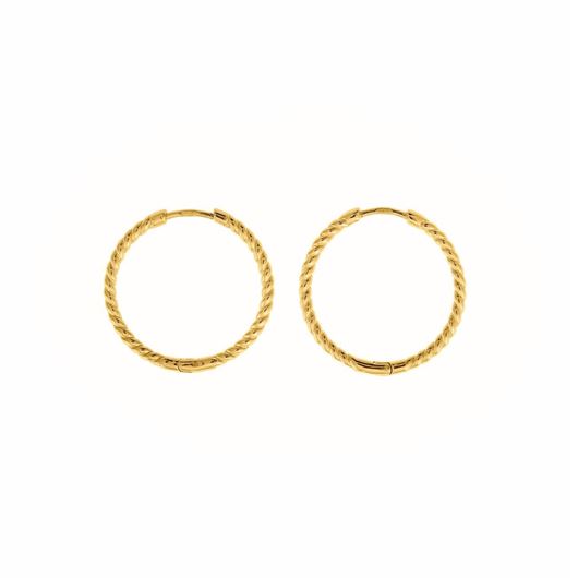 Picture of Pendientes Hoops plata chapado dorado aro gallonado