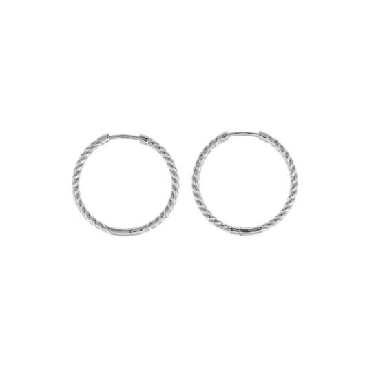 Picture of Pendientes Hoops plata rodio aro gallonado