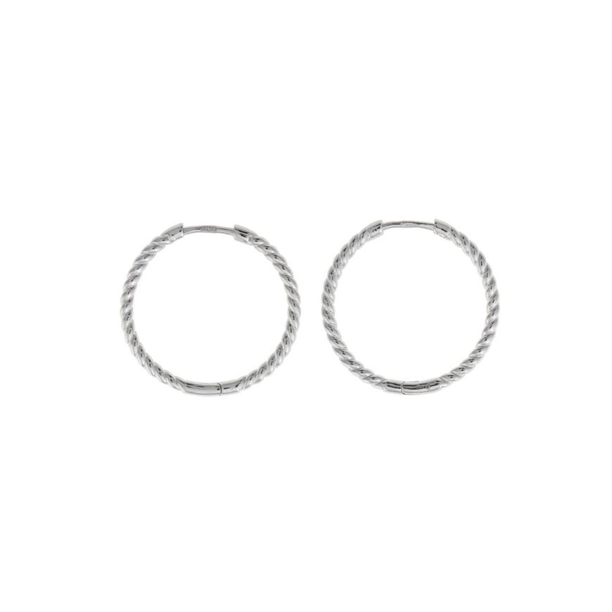 Picture of Pendientes Hoops plata rodio aro gallonado