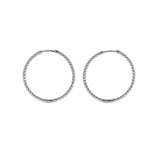 Picture of Pendientes Hoops plata rodio aro gallonado