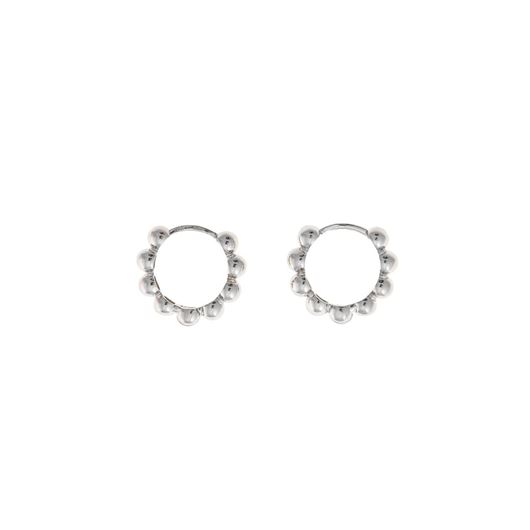 Picture of Pendientes Minijewels plata rodio aro con bolitas