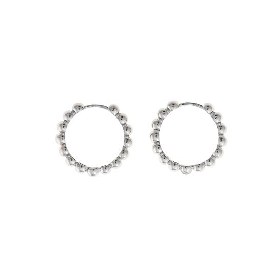 Picture of Pendientes Minijewels plata rodio aro con bolitas