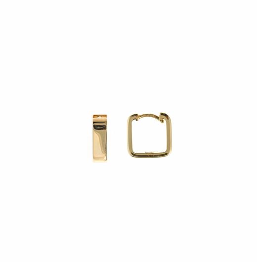 Picture of Pendientes plata chapado dorado aros rectangular liso