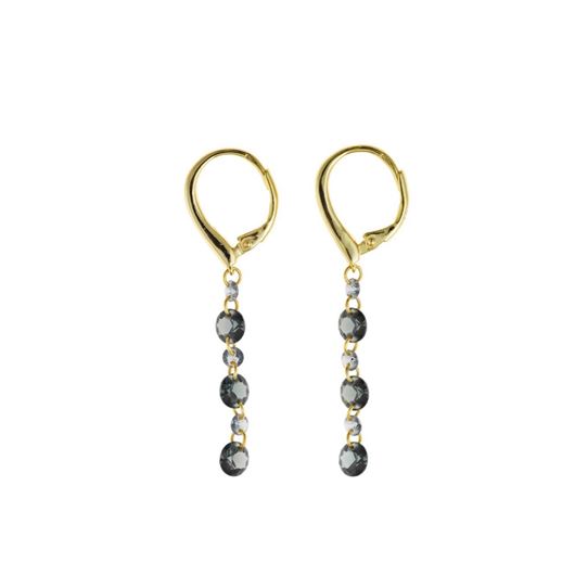 Picture of Pendientes Vibrant plata chapado dorado barra tira circonitas