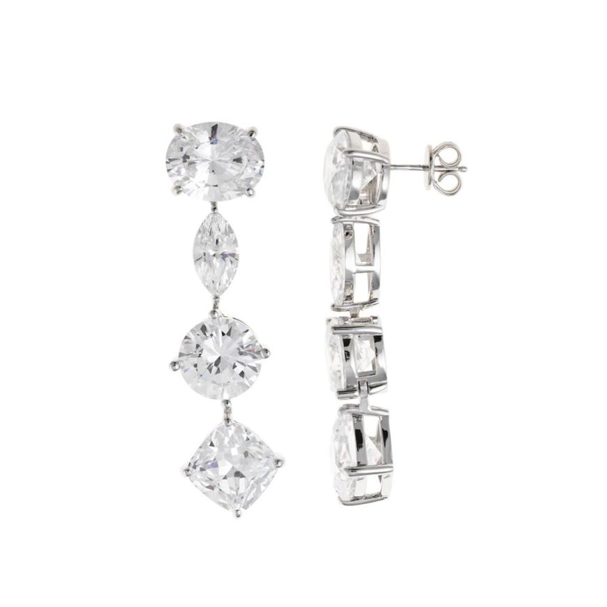 Picture of Pendientes Wedding plata rodio circonitas blancas ovalo marquesa