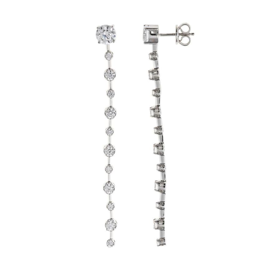 Picture of Pendientes Wedding plata rodio tira circonitas blancas brillantes