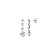 Foto de Pendientes Wedding plata rodio tira cuatro circonitas blancas