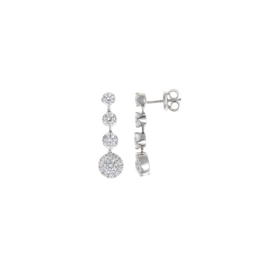 Foto de Pendientes Wedding plata rodio tira cuatro circonitas blancas