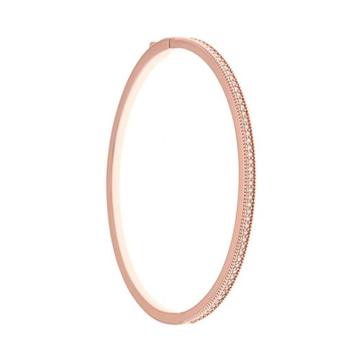 Foto de Pulsera caña plata chapado rosa carril circonitas