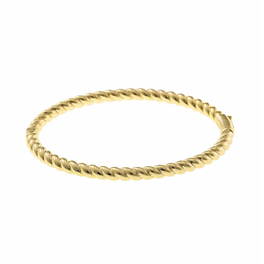 Foto de Pulsera Hoops plata chapado dorado gallonada