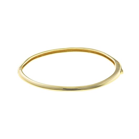 Foto de Pulsera Hoops plata chapado dorado tubo plano lisa