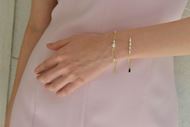 Foto de Pulsera Minijewels plata chapado dorado perlas rice