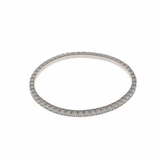 Foto de Pulsera plata rodio circonitas blancas brillantes blancas