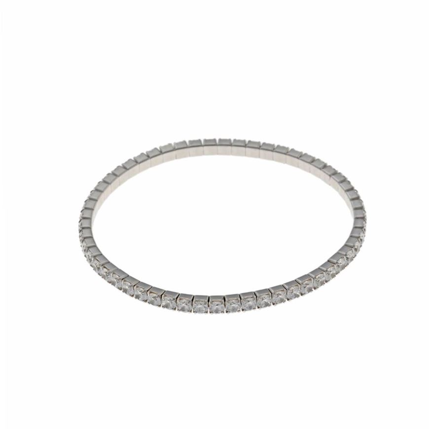 Foto de Pulsera plata rodio circonitas blancas brillantes blancas