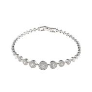 Foto de Pulsera plata rodio circulos circonitas blancas brillantes