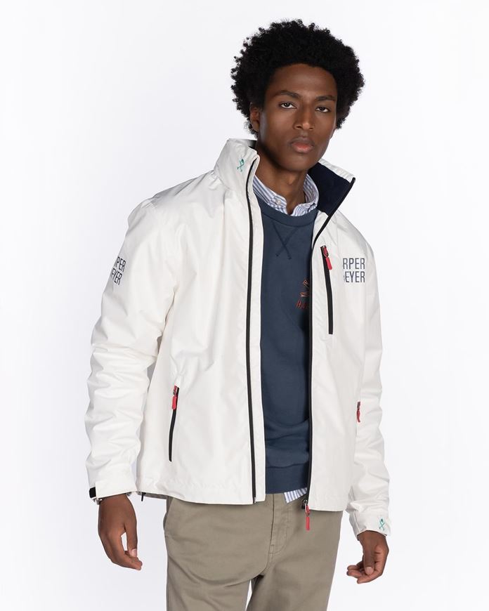 Foto de Chaqueta náutica forro polar interior en blanco roto