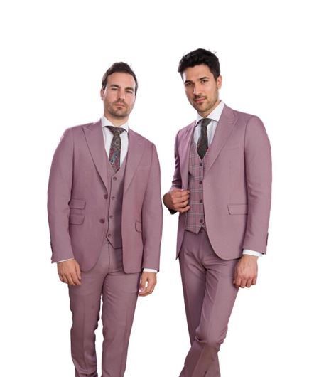 Foto de Traje Slim Fit microestructura burgundi