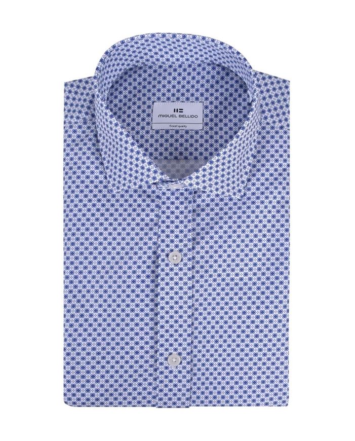 Picture of Camisa azul estampado geometrico