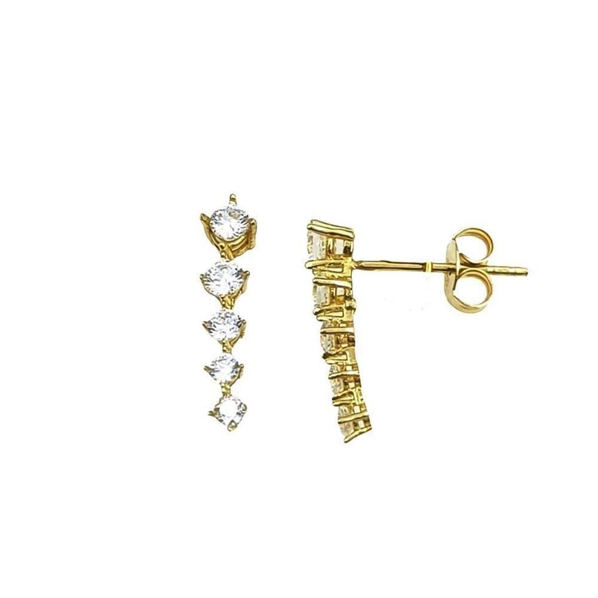 Picture of Pendientes trepadores oro 18kt con circonitas blancas