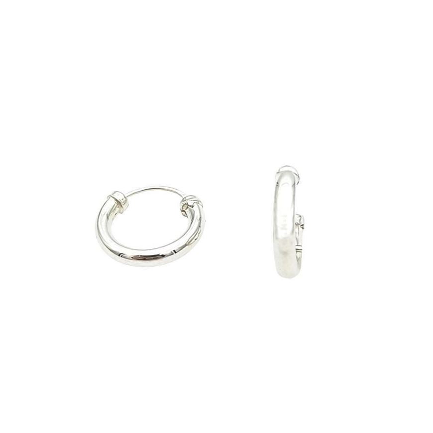 Picture of Pendientes de aro 25mm en oro blanco 18kt y cierre oculto