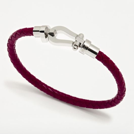 Foto de Pulsera Pertegaz cuero burgundy con cierre omega acero