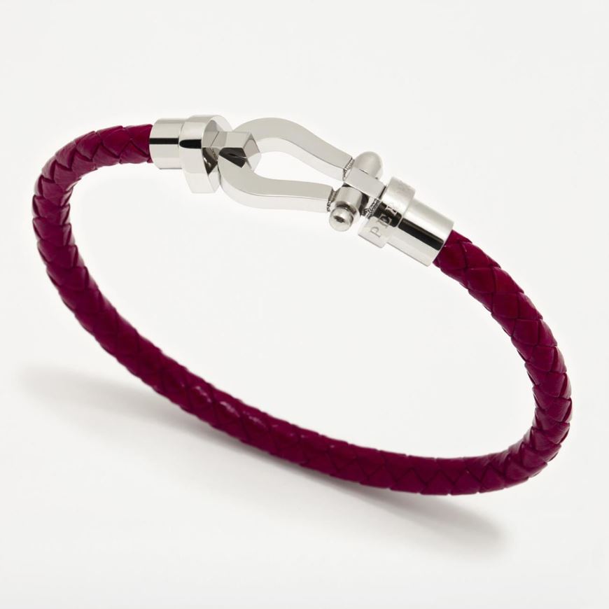 Picture of Pulsera Pertegaz cuero burgundy con cierre omega acero