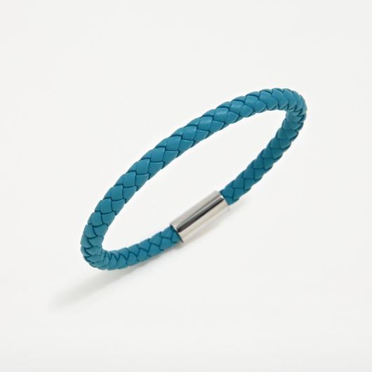 Foto de Pulsera Pertegaz cuero trenzado azul oceano 