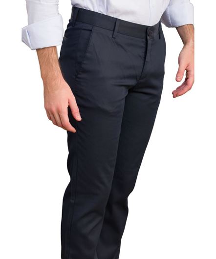 Foto de Pantalón chino vestir slim fit microestructura marino