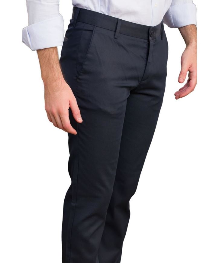 Picture of Pantalón chino vestir slim fit microestructura marino