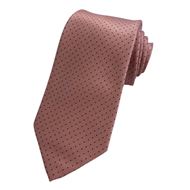 Foto de Corbata microfibra jacquard rosa claro mini dots negro