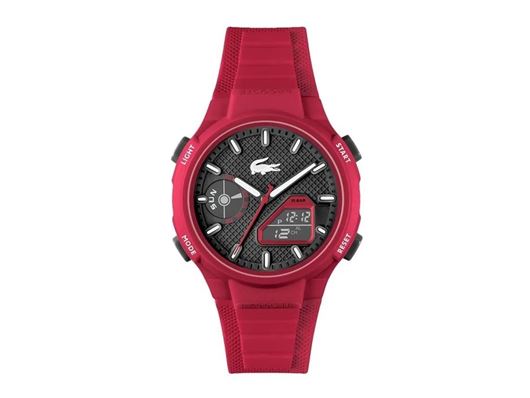 Foto de Reloj Lacoste multifunción correa de silicona rojo y negro