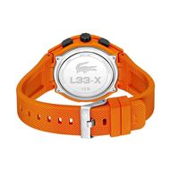 Foto de Reloj Lacoste multifunción correa de silicona naranja y negro