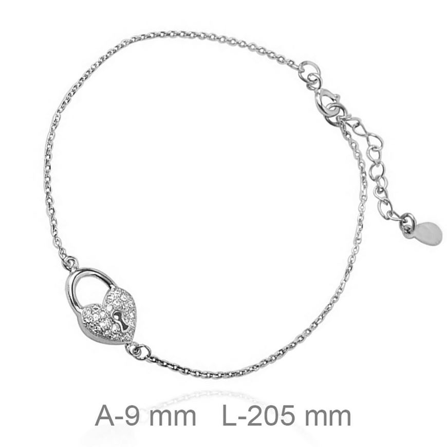 Foto de Pulsera candado de plata y circontias