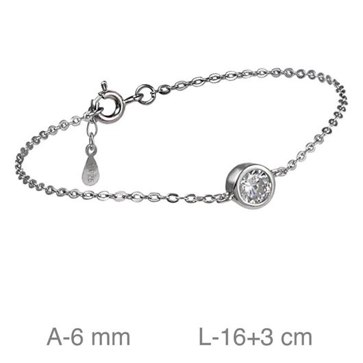 Foto de Pulsera de plata baño de rodio con chatón