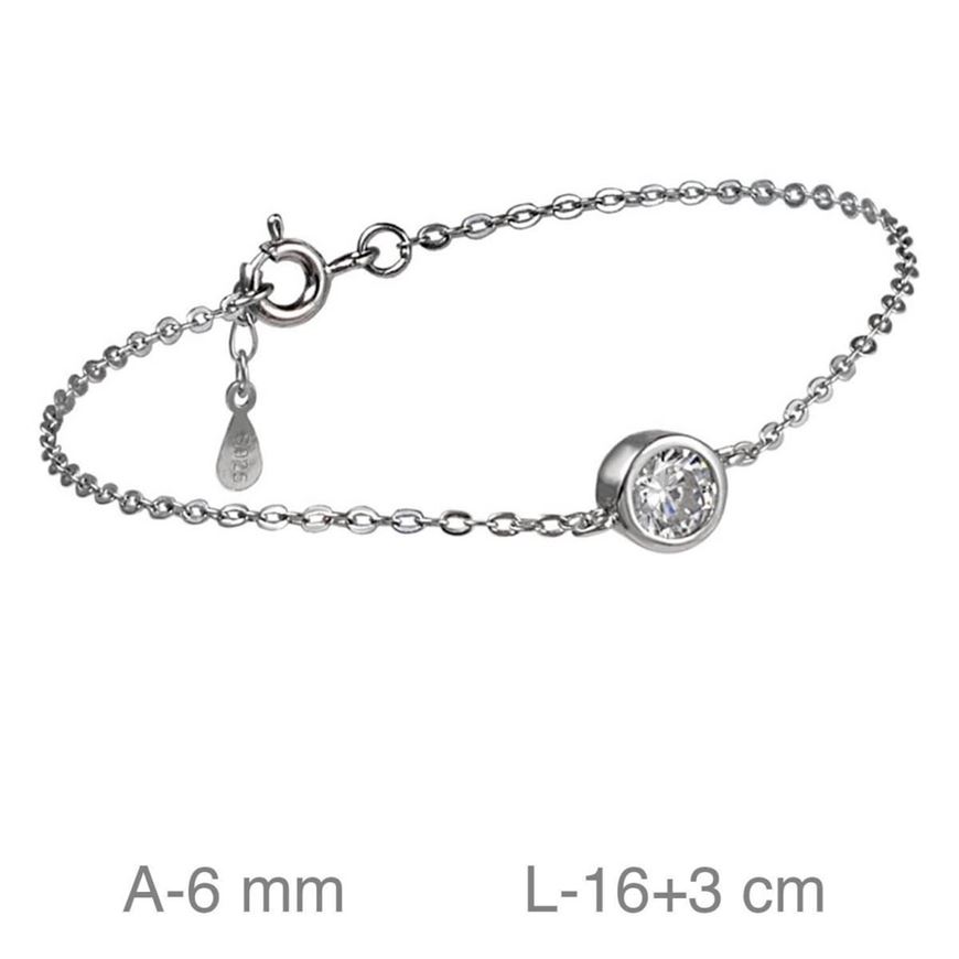 Foto de Pulsera de plata baño de rodio con chatón