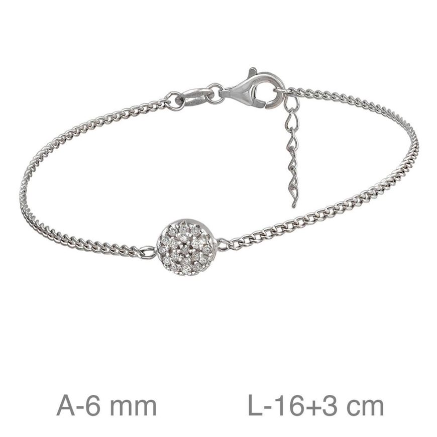 Foto de Pulsera plata baño rodio punto circonitas