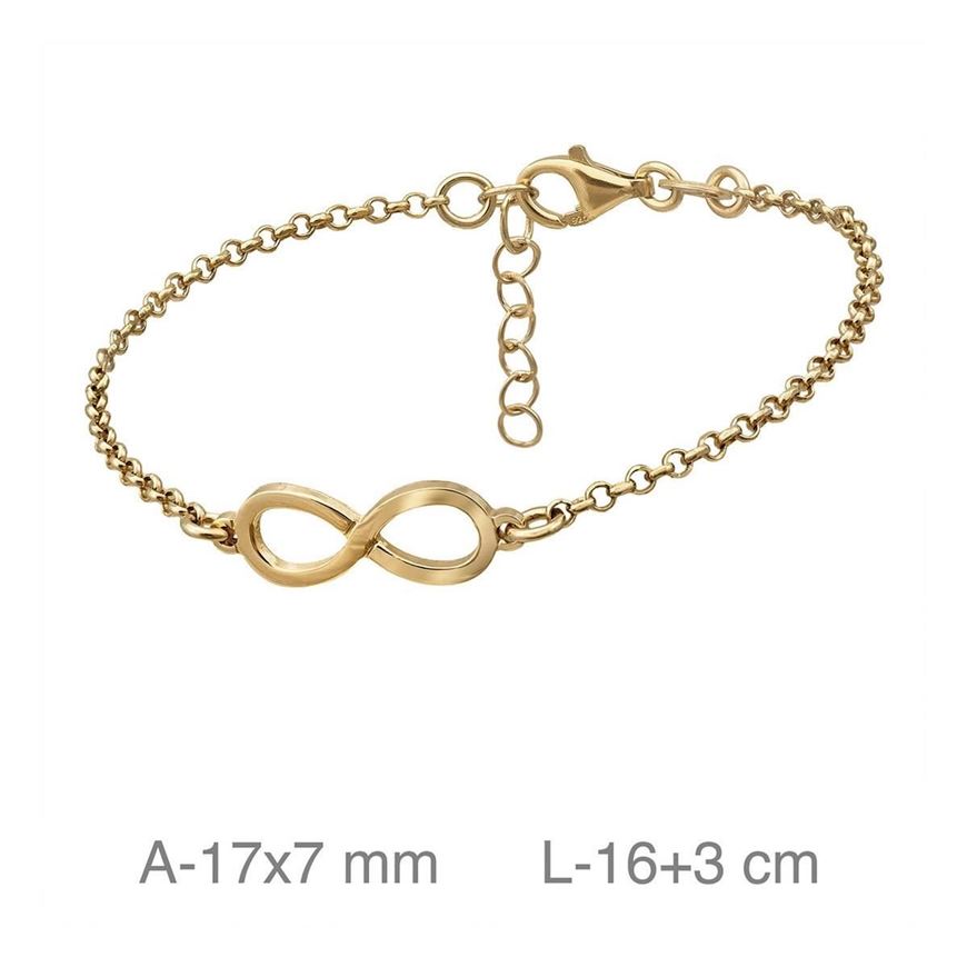 Foto de Pulsera plata baño oro infinito