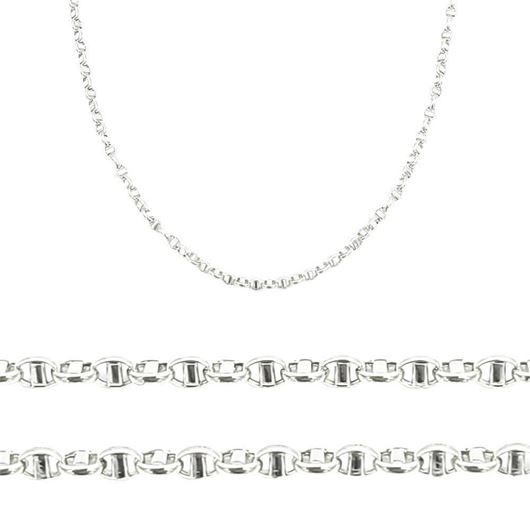 Foto de Cadena oro blanco 18kt, 45cm, eslabón calabrote 2mm de grosor
