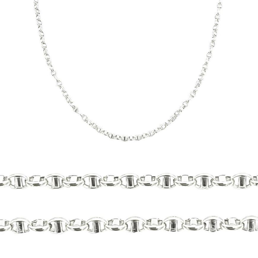 Foto de Cadena oro blanco 18kt, 45cm, eslabón calabrote 2mm de grosor