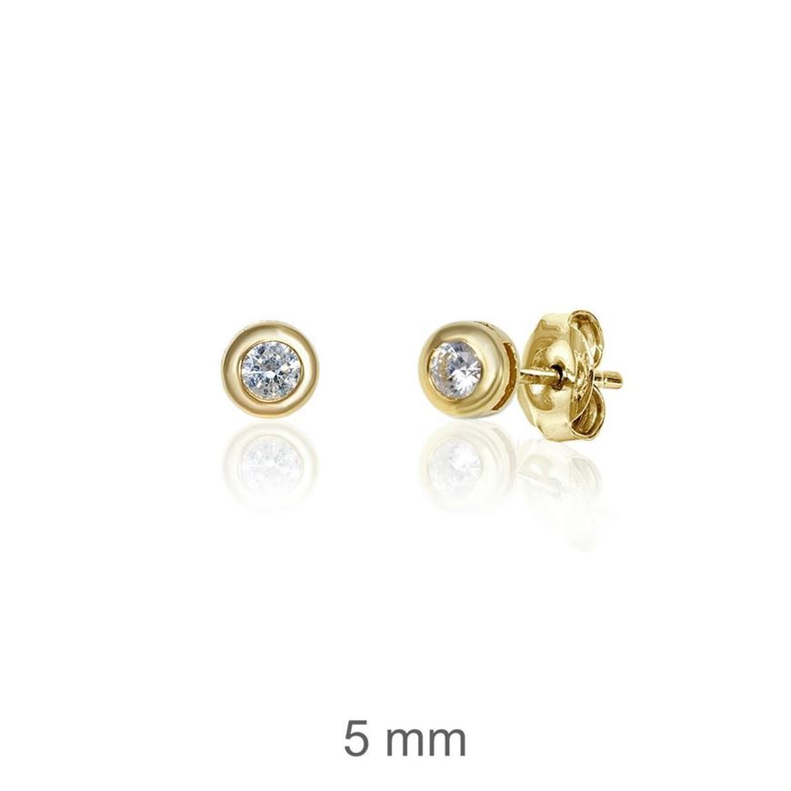 Foto de Pendientes chatón de oro amarillo 18kt con circonita