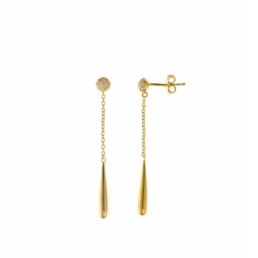 Foto de Pendientes Héritière plata chapado dorado esfera micro pave