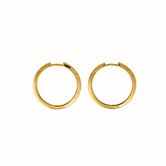 Foto de Pendientes Hoops plata chapado dorado aro tubo plano